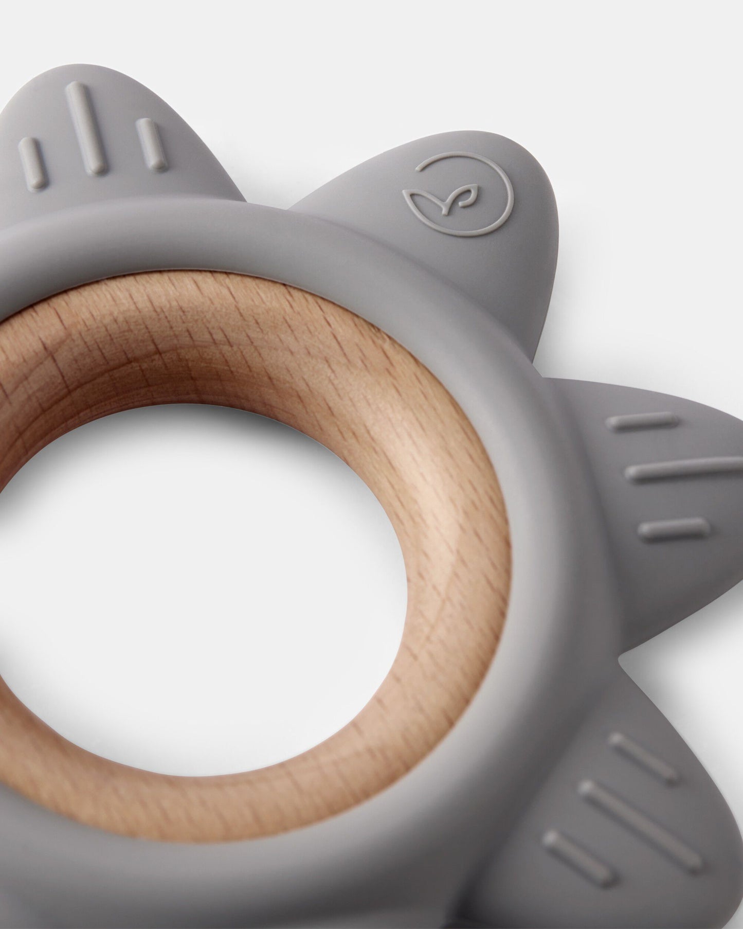 Baby Little Planet Silicone & Wood Teether - Grey