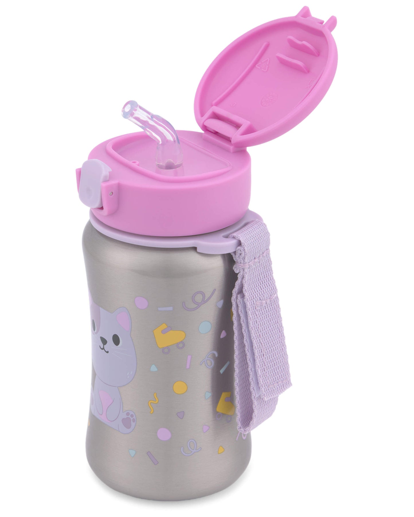 Besties Squad Stainless Steel Straw Bottle - Cat
