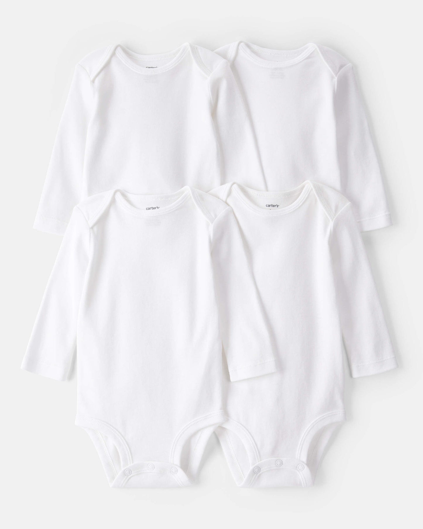 Baby 4-Pack Long-Sleeve Bodysuits - White