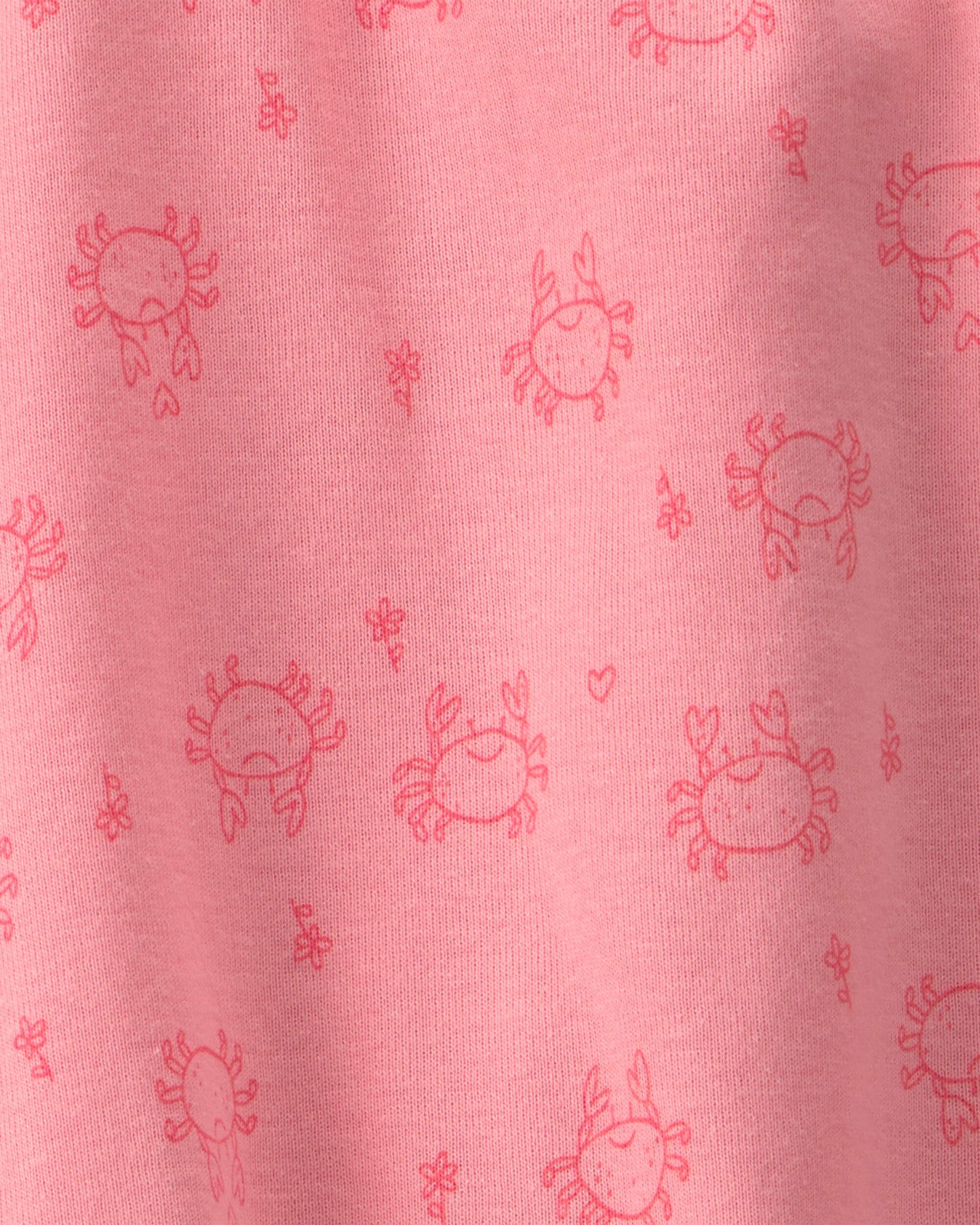 Baby Girl Crab Sleeveless Romper - Pink