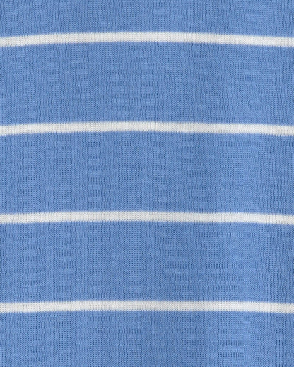 Toddler Boy Construction Striped 100% Cotton Snug Fit 1-Piece Pajama - Blue
