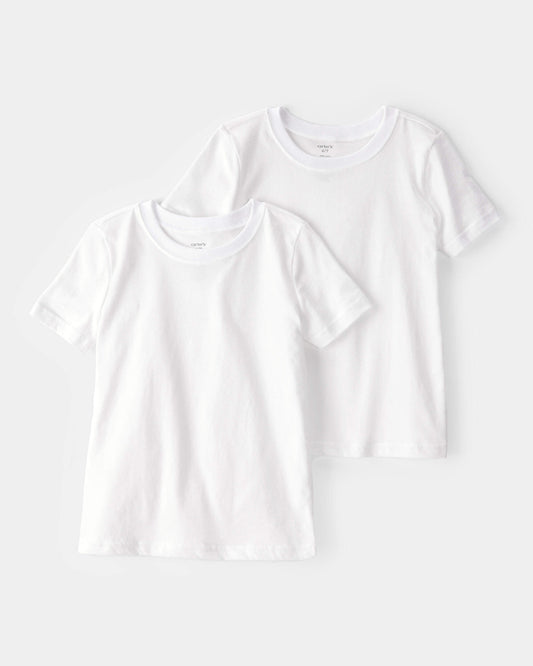 Boys 2-Pack Cotton Undershirts - White
