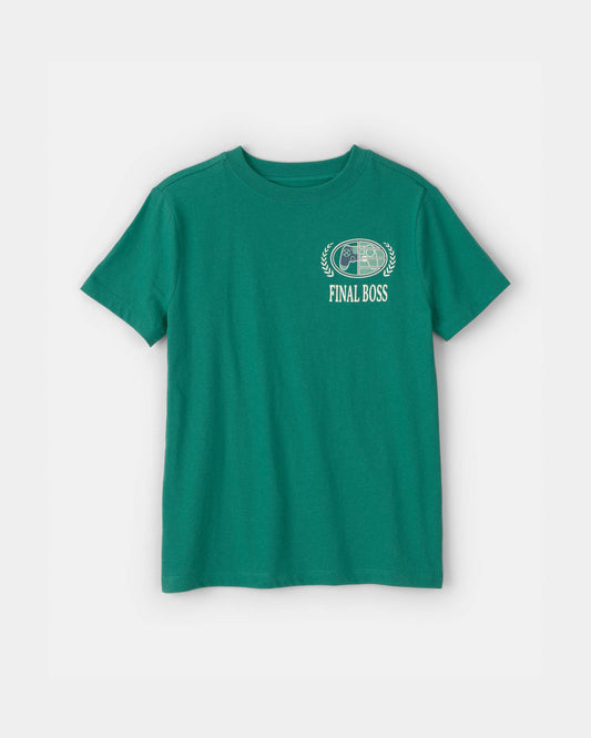 Boys 'Final Boss' Gaming Graphic Tee - Green