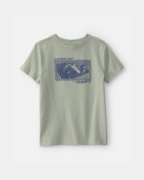 Boys 'Catch My Drift' Race Car Graphic Tee - Green