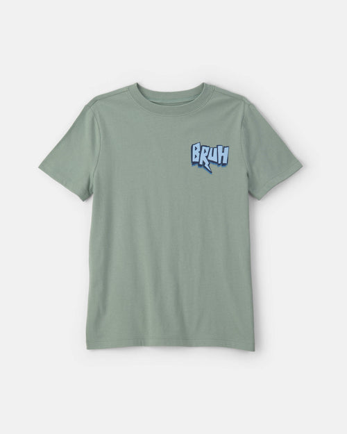 Boys 'Bruh' Graphic Tee - Green