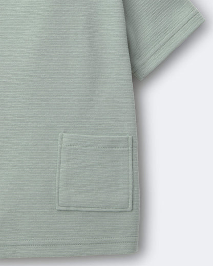 Toddler Boy Henley Tee with Pocket - Sage