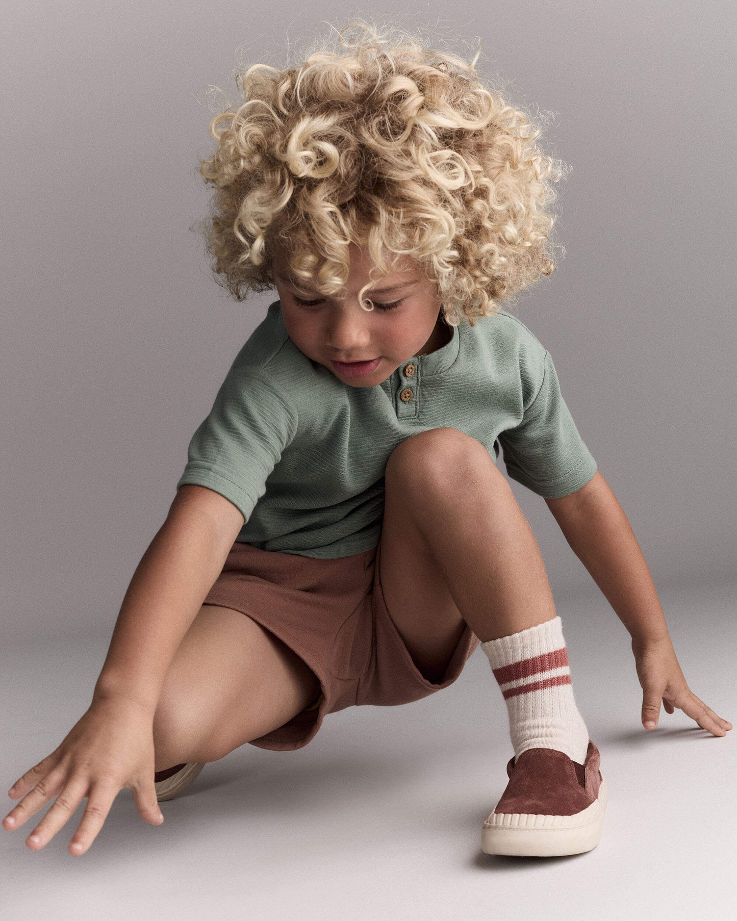 Toddler Boy Henley Tee with Pocket - Sage