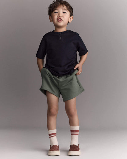 Toddler Boy Henley Tee - Black