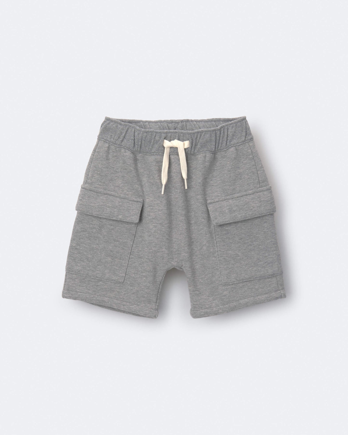 Toddler Boy French Terry Cargo Shorts with Pockets - Grey