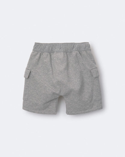 Toddler Boy French Terry Cargo Shorts with Pockets - Grey