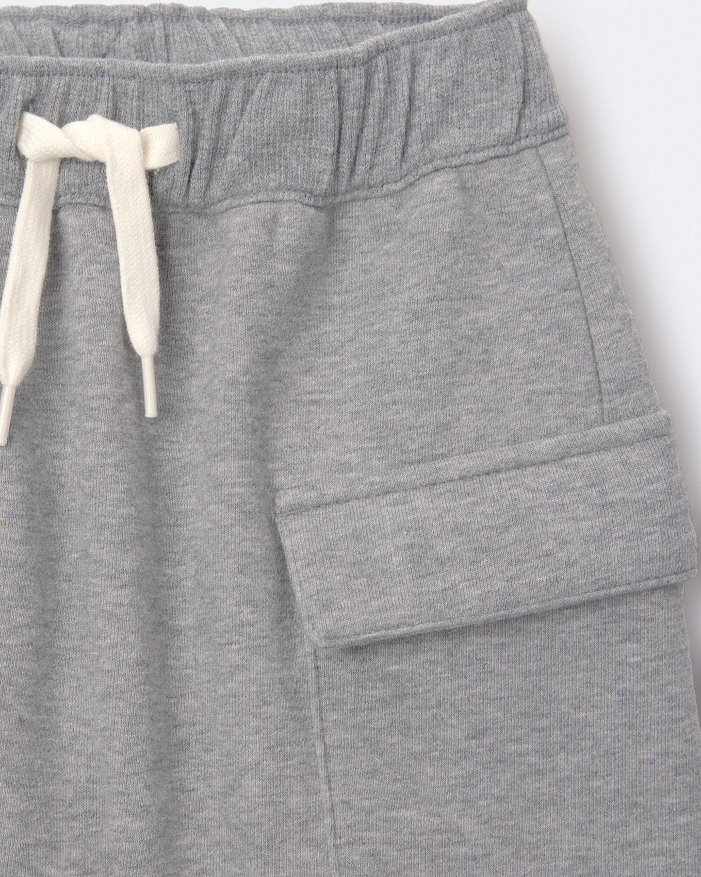 Toddler Boy French Terry Cargo Shorts with Pockets - Grey