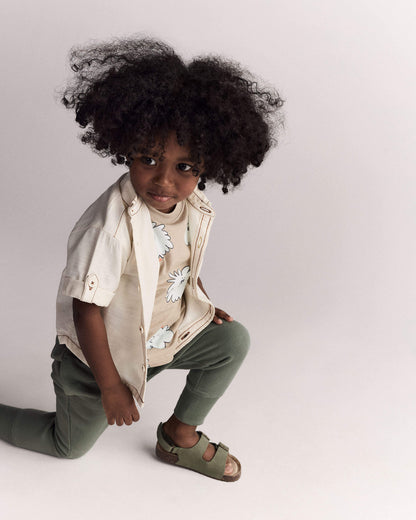 Toddler Boy Button-Down Short-Sleeve Shirt - Cream