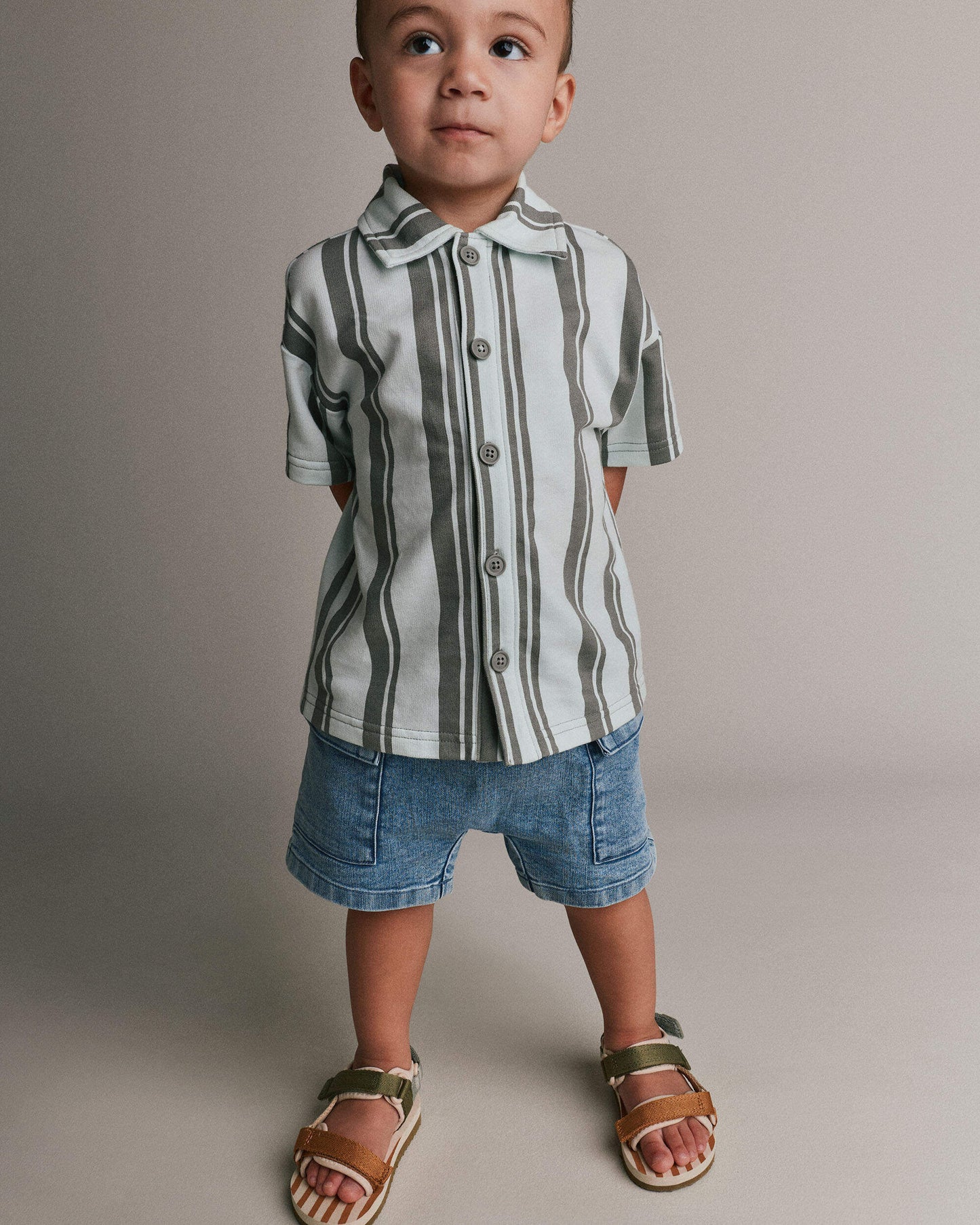Toddler Boy Cargo Shorts in Denim