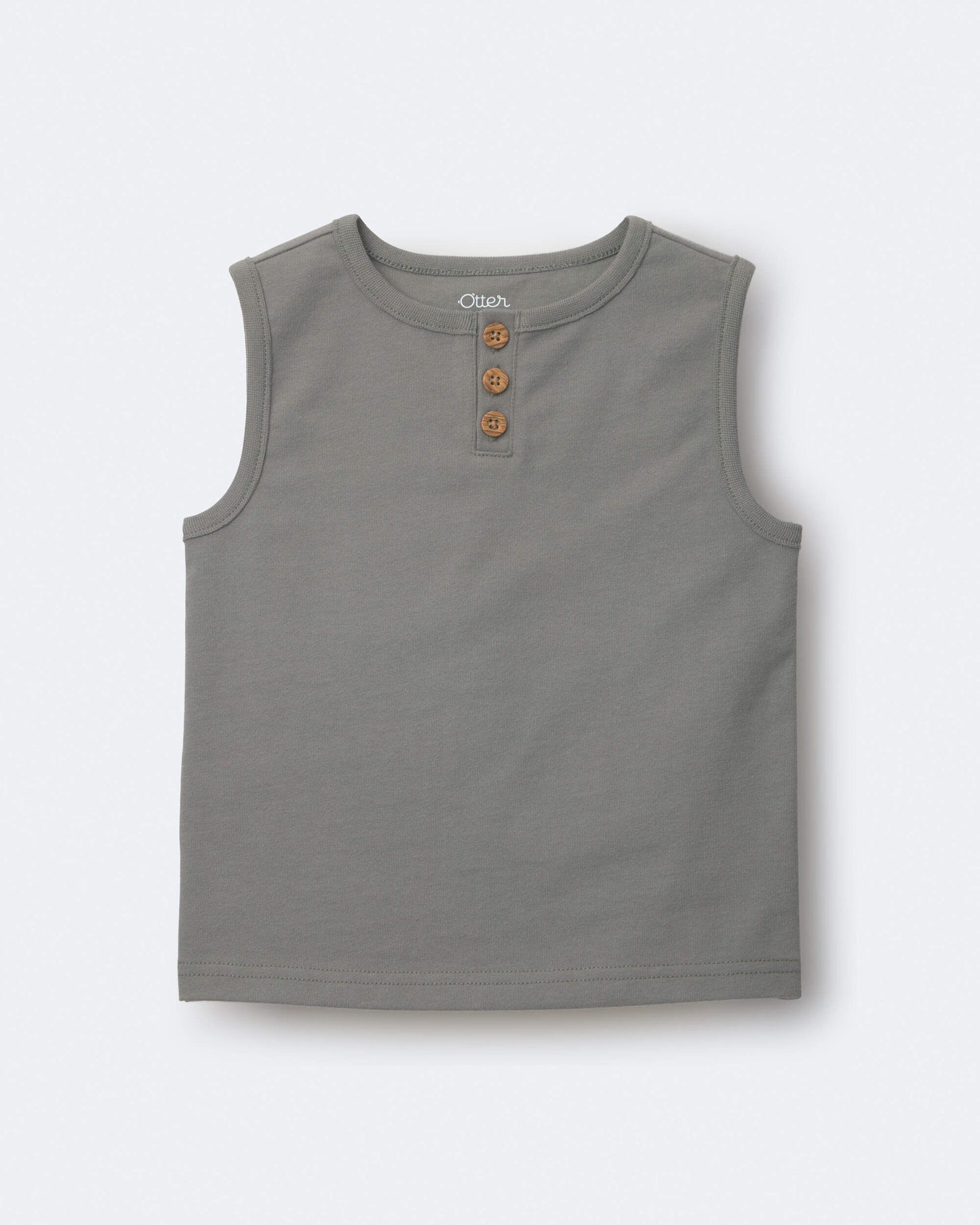 Toddler Boy Henley Tank - Grey