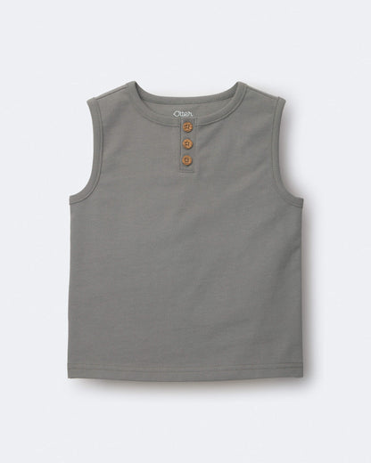 Toddler Boy Henley Tank - Grey