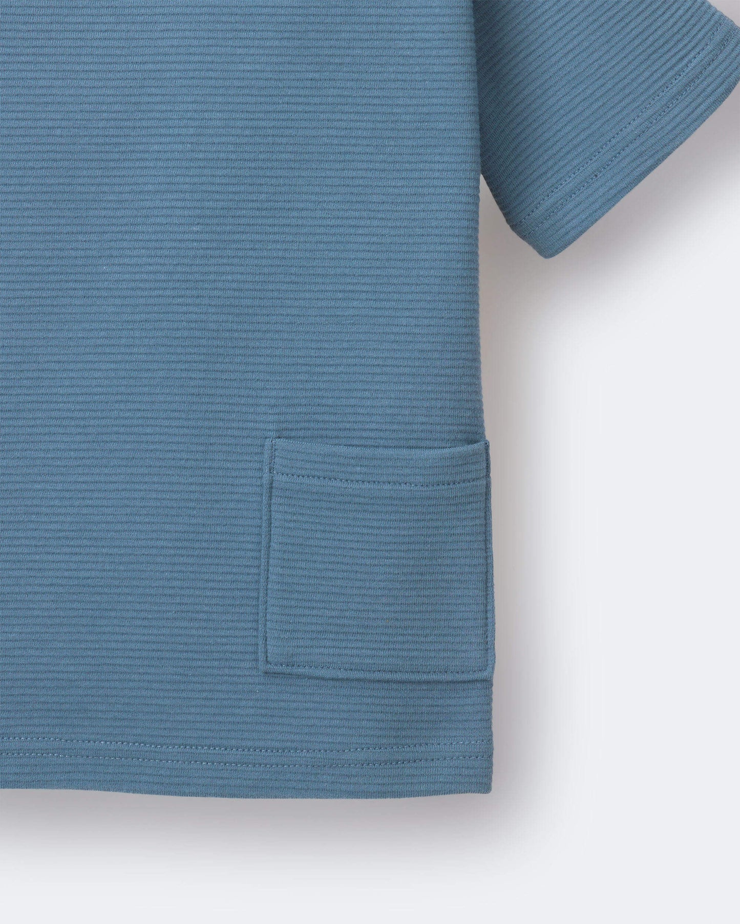 Toddler Boy Henley Tee with Pocket - Slate Blue