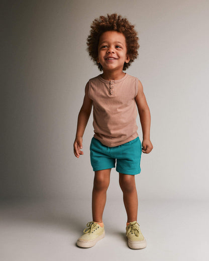 Toddler Boy Henley Tank - Light Brown